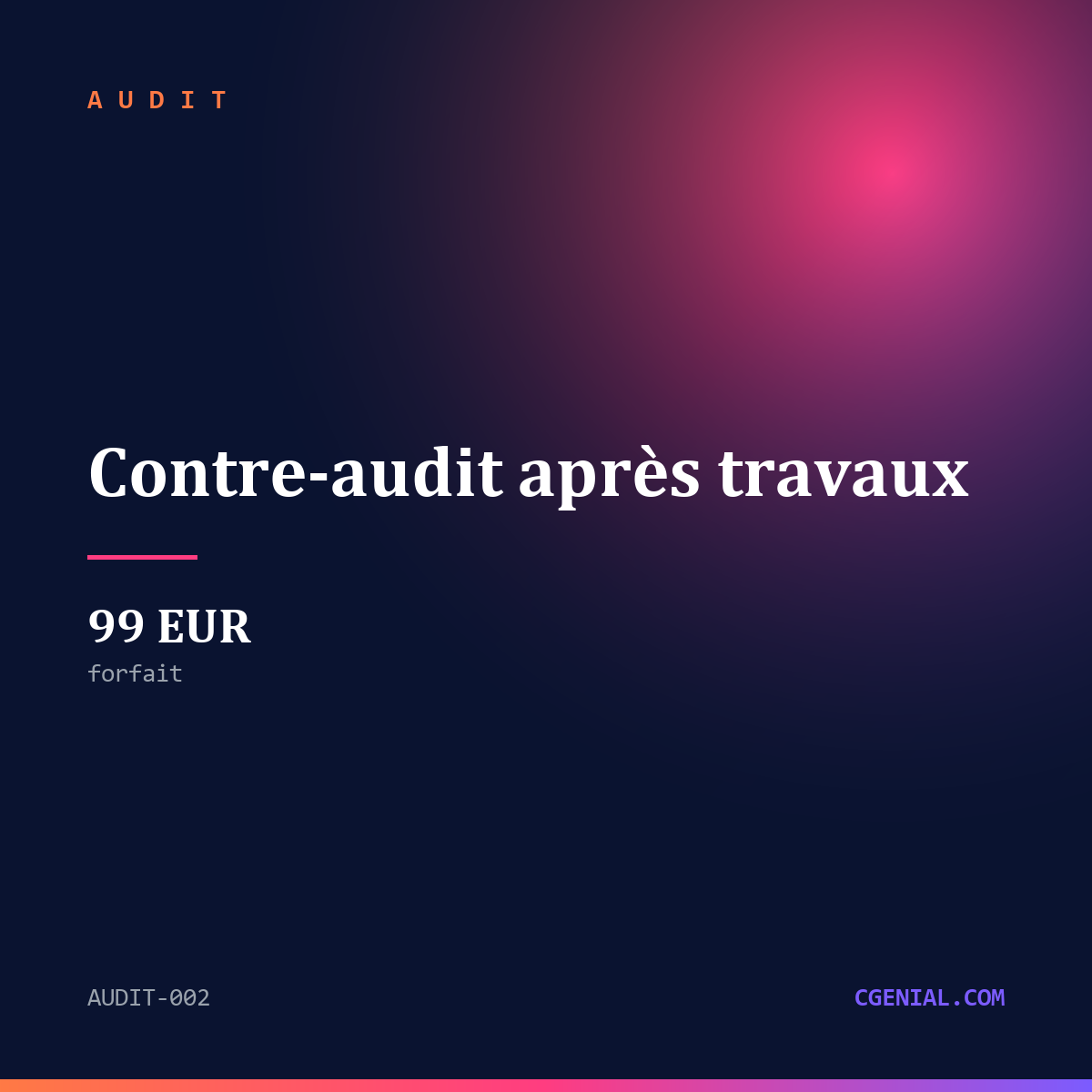 Contre-audit après travaux - Audit