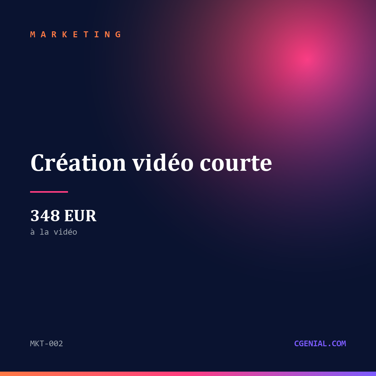 Création vidéo courte - Marketing