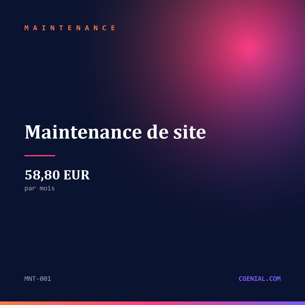 Maintenance de site - Maintenance