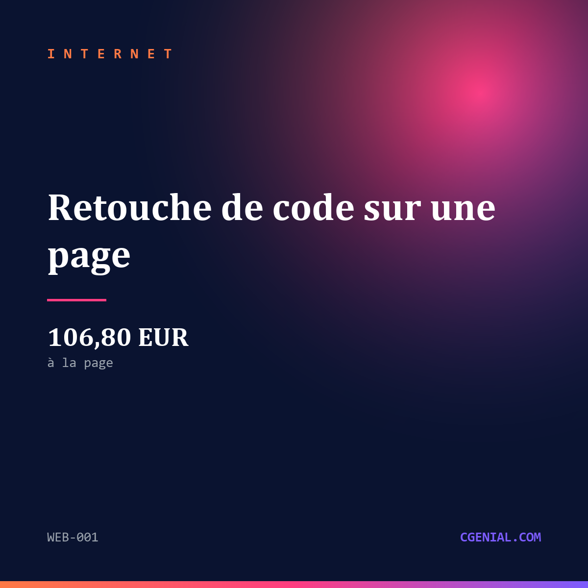 Retouche de code sur une page - Internet
