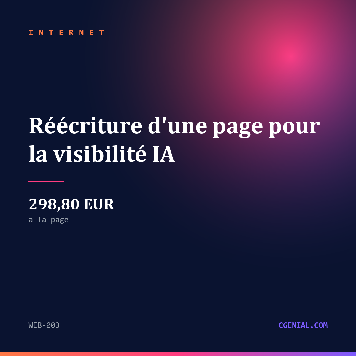 Réécriture d'une page pour la visibilité IA - Internet